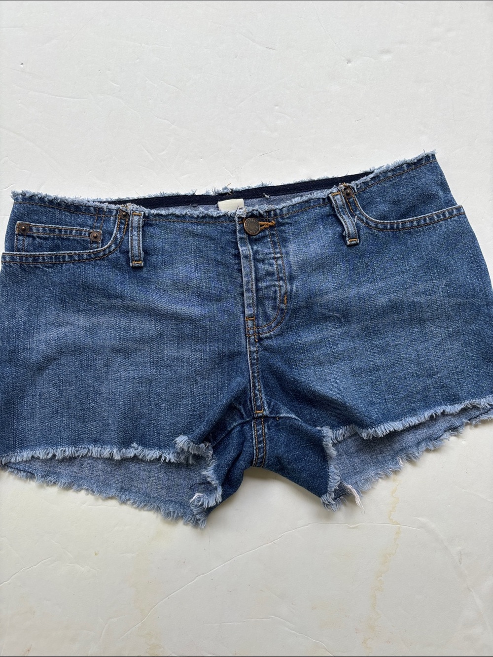 Vintage Abercrombie & Fitch Y2K Hot Low Rise Distressed Short Denim Baddie Sexy - Picture 3 of 17